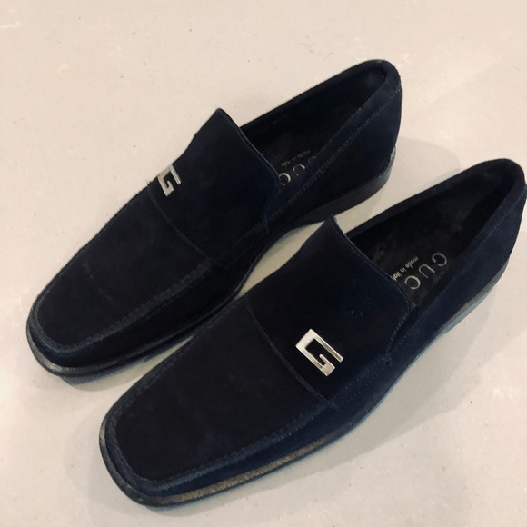 Vintage Gucci Mens black suede loafers main image 4